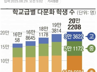 HỌC SINH ĐA VĂN HÓA ĐẠT MỨC KỶ LỤC 200.000 EM. NHƯNG HỌC SINH MẪU GIÁO TIỂU HỌC VÀ TRUNG HỌC HÀN QUỐC GIẢM HƠN 130.000 EM TRONG MỘT NĂM