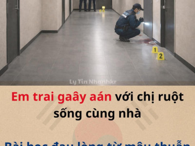 Một người đàn ông ngoài 30 tuổi ở Namyangju đã saát haại chị ruột sống cùng nhà và bị baắt giam.