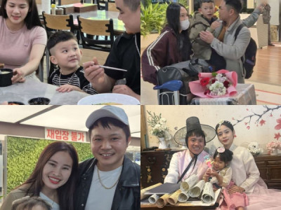 Vượt khoảng 3 ngàn cây số sang Hàn Quốc thăm chồng thăm cha...