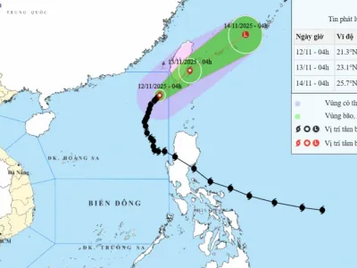 Bão số 14 suy yếu thành một vùng áp thấp
