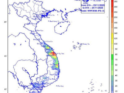 Cảnh báo mưa lớn ở nhiều khu vực Trung Bộ và Nam Bộ