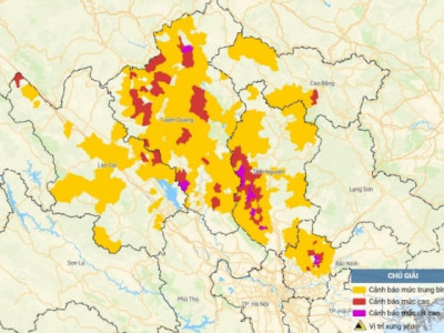 Mưa nhiều, nguy cơ sạt lở, sụt lún đất tại các tỉnh Lào Cai, Tuyên Quang, Cao Bằng, Thái Nguyên và Bắc Ninh