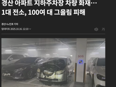 Một vụ hỏa hoạn đã xảy ra tại bãi đậu xe ngầm của một khu chung cư ở Gyeongsan, phá hủy một chiếc xe và gây thiệt hại cho hơn 100 chiếc khác.