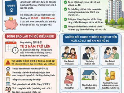 NHIỀU NGƯỜI Ở HÀN ĐẾN 10 NĂM VẪN CHƯA MỞ 청약통장 – ĐẾN KHI MUỐN MUA HOẶC THUÊ NHÀ CỦA CHÍNH PHỦ MỚI TIẾC!