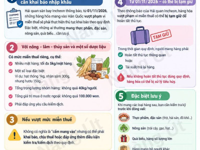 TỪ 01/11/2026 – AI MANG HÀNG TỪ VIỆT NAM SANG HÀN NHỚ LƯU Ý!